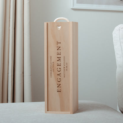 Personalised engagement bottle box - landscape