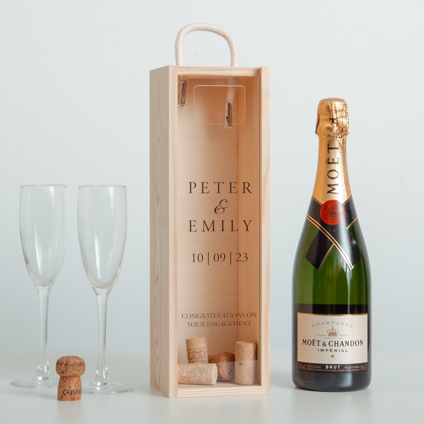 Personalised engagement bottle box