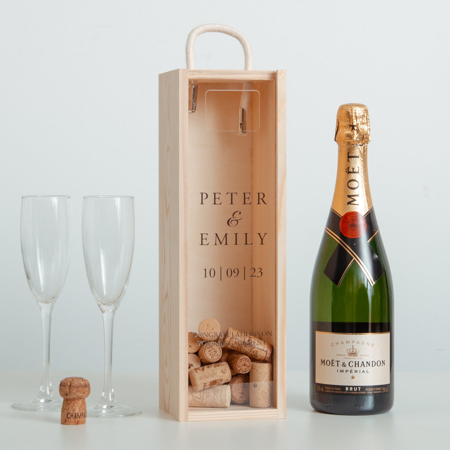 Personalised engagement bottle box