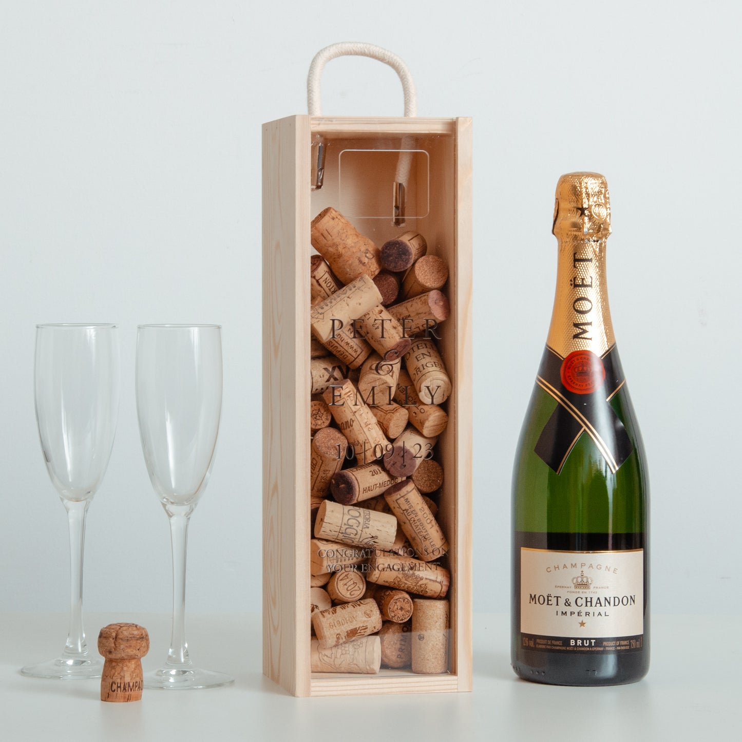 Personalised engagement bottle box