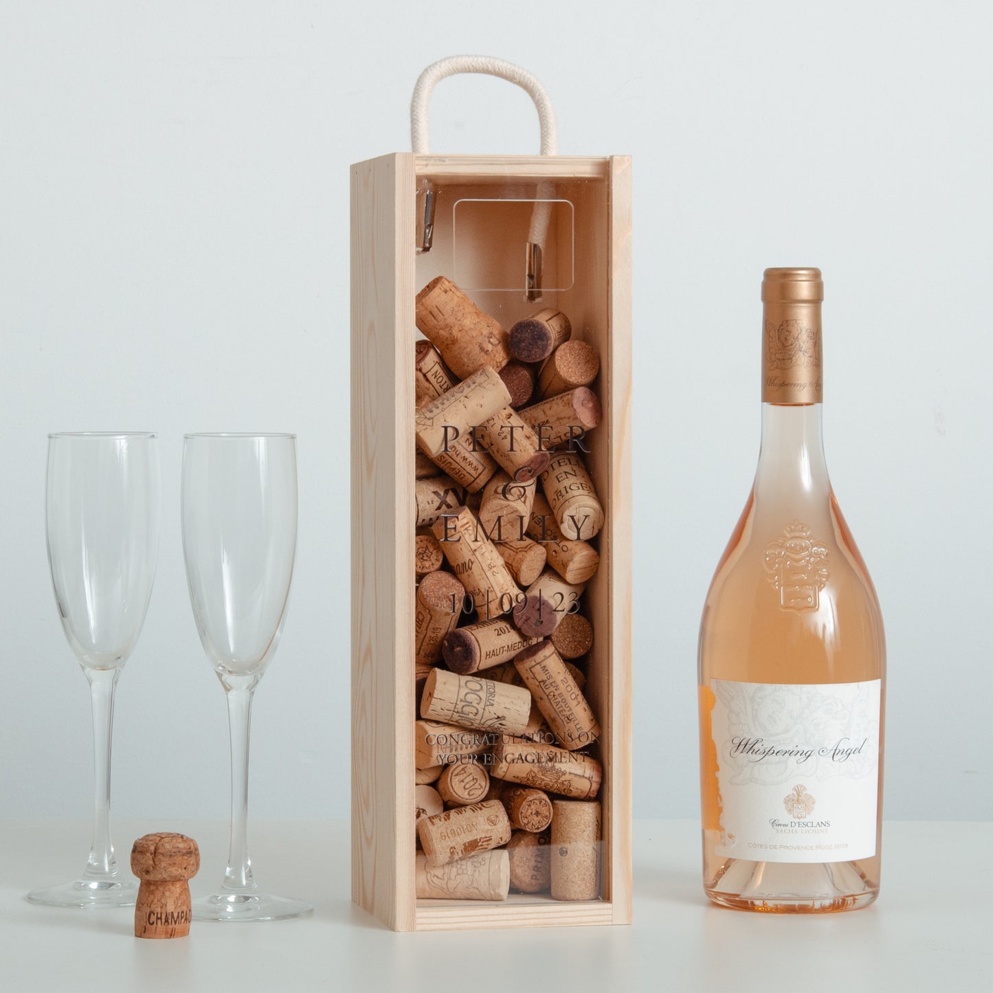 Personalised engagement bottle box