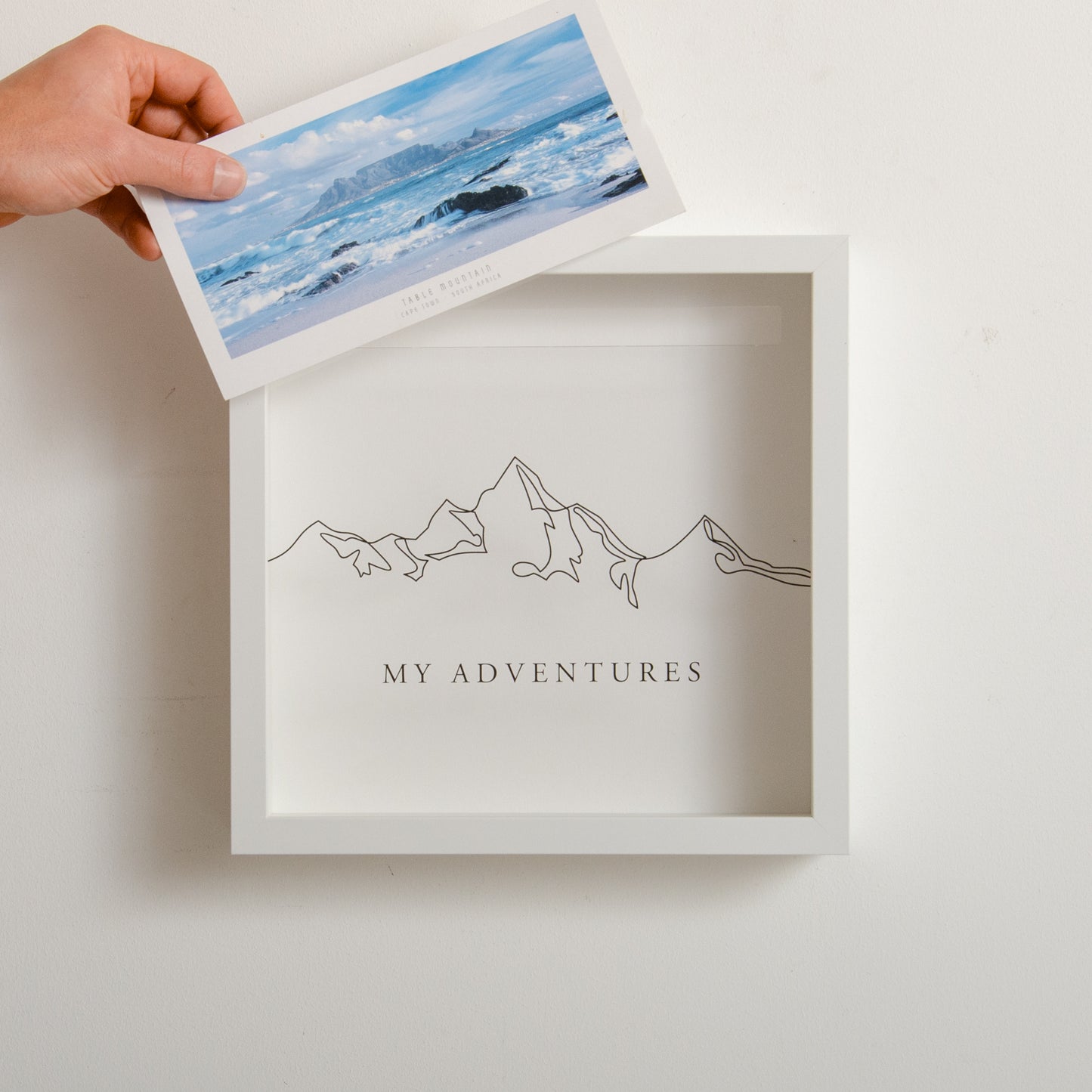 Mountains adventure travel memory box frame