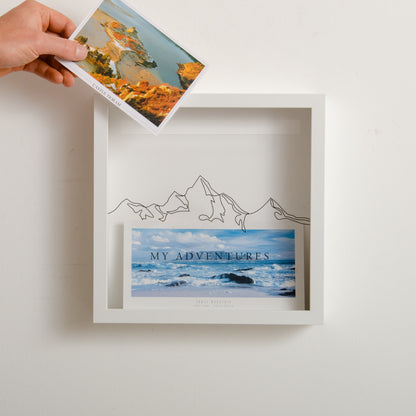 Mountains adventure travel memory box frame