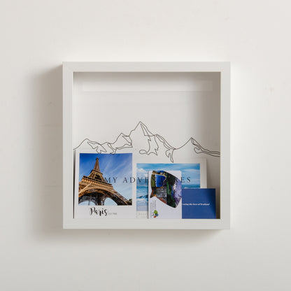 Mountains adventure travel memory box frame