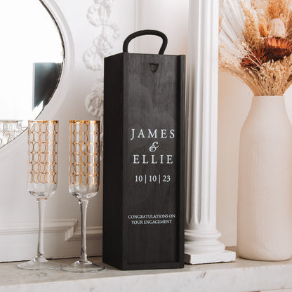 Personalised engagement black bottle box