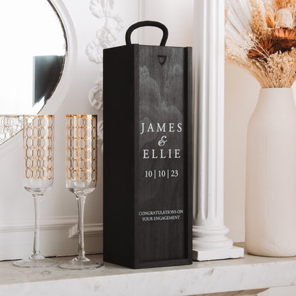 Personalised engagement black bottle box