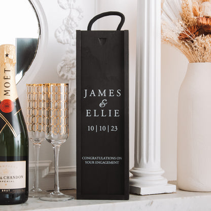 Personalised engagement black bottle box