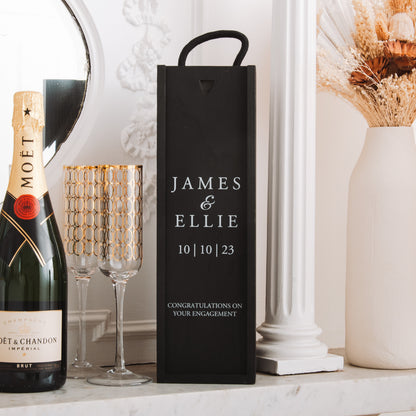 Personalised engagement black bottle box