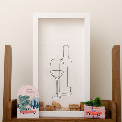 Vertical wine cork frame