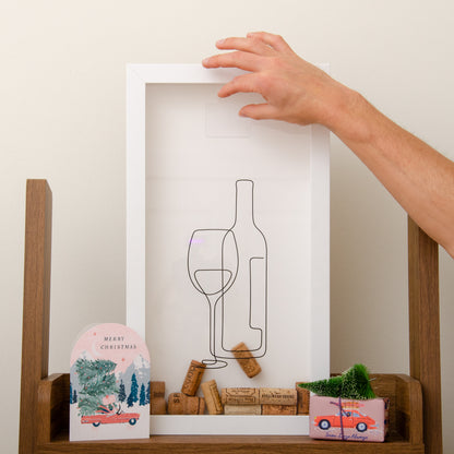 Vertical wine cork frame