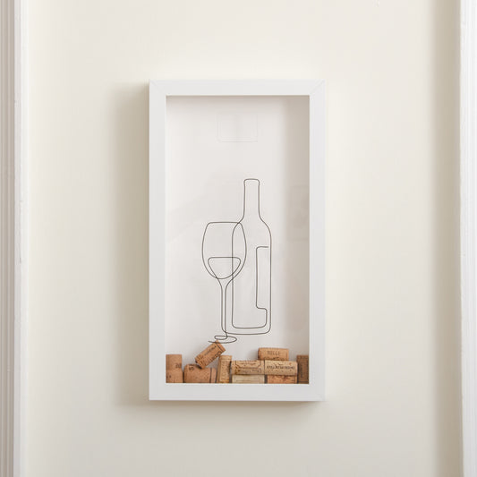 Vertical wine cork frame