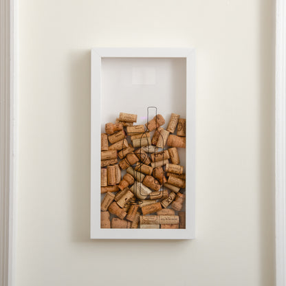 Vertical wine cork frame