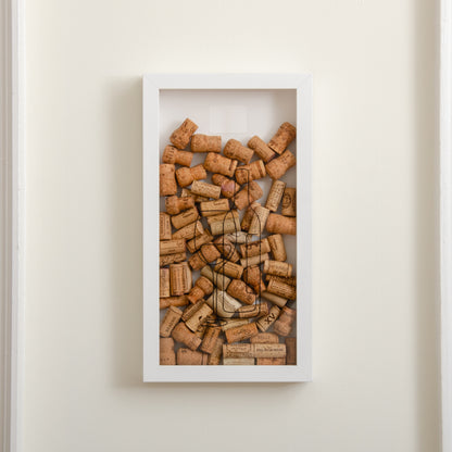 Vertical wine cork frame