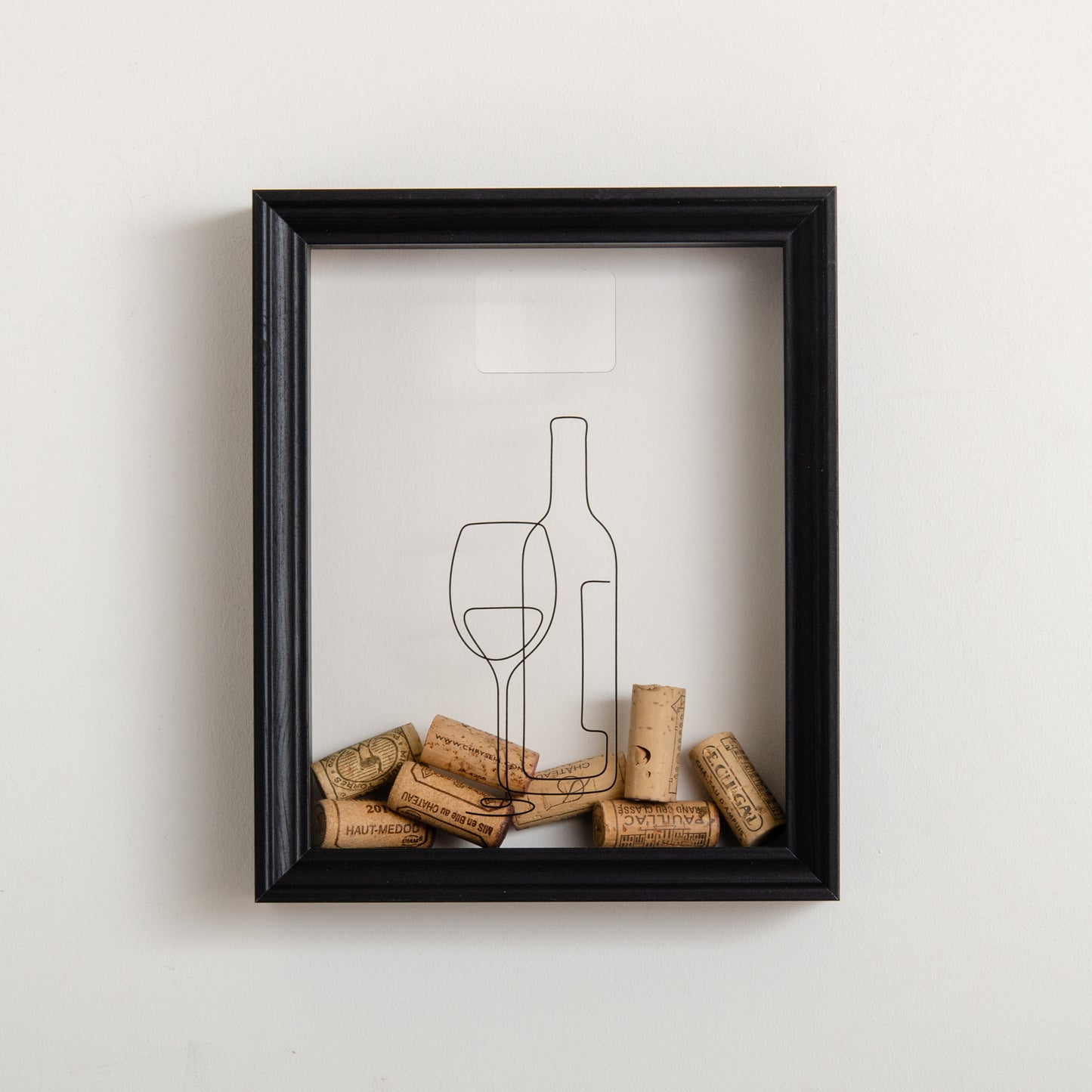 Wine bottle cork frame