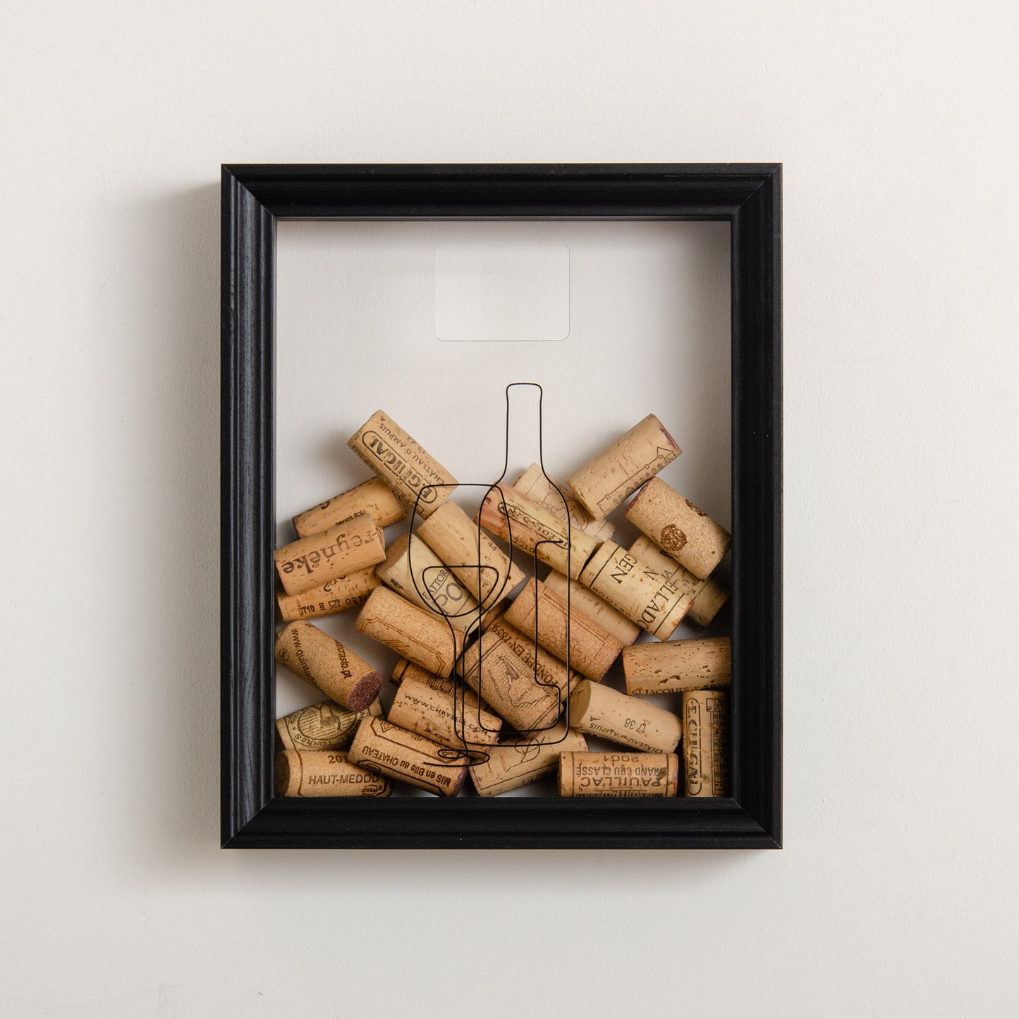 Wine bottle cork frame