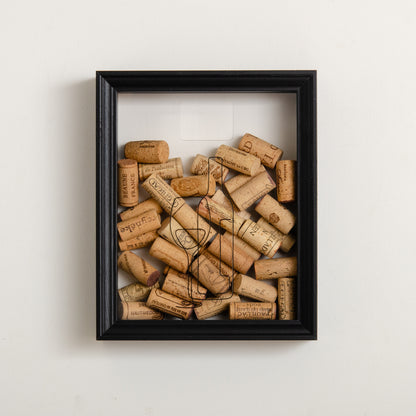 Wine bottle cork frame