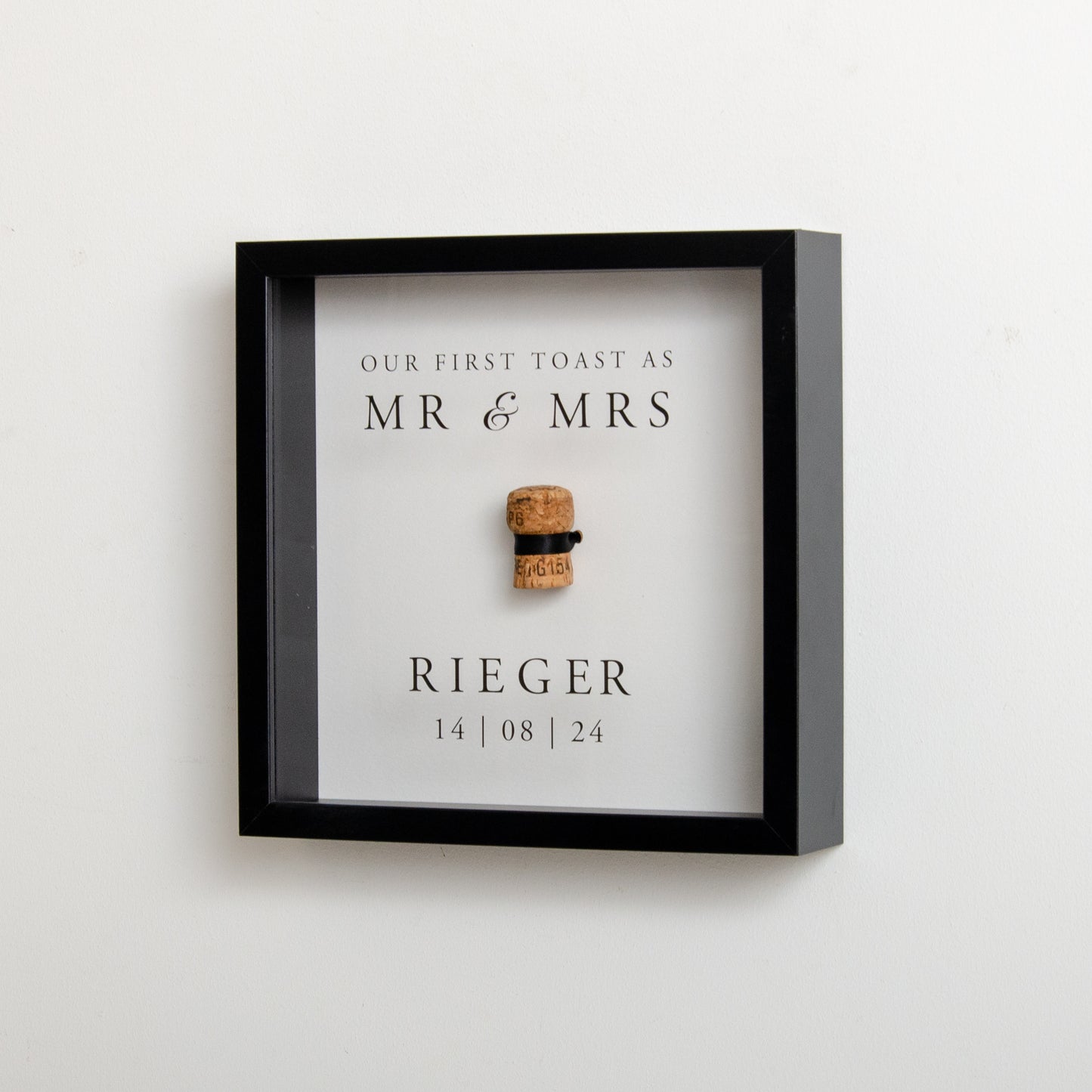 Our first toast cork saver memory box frame