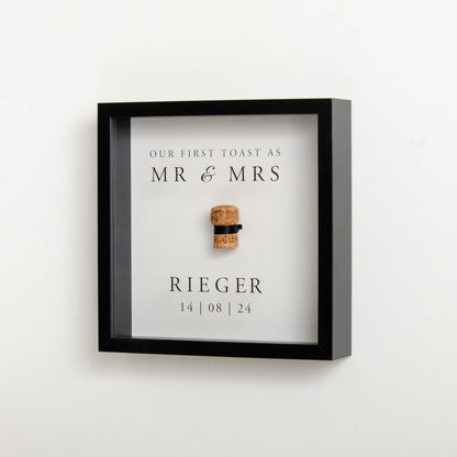 Our first toast cork saver memory box frame