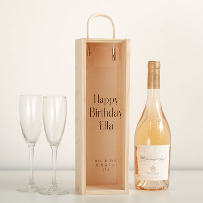 Personalised happy birthday bottle box