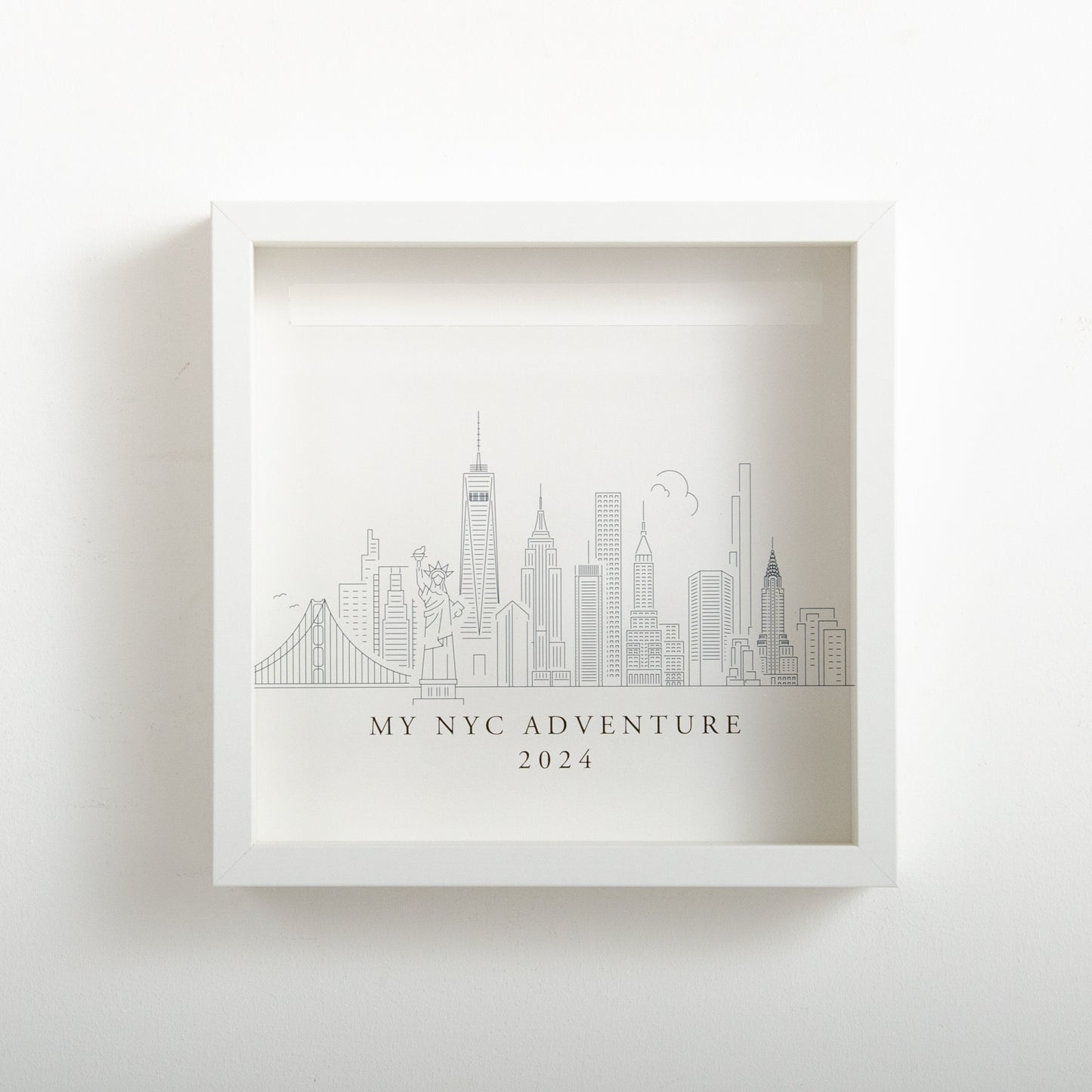 New York City skyline memory box frame