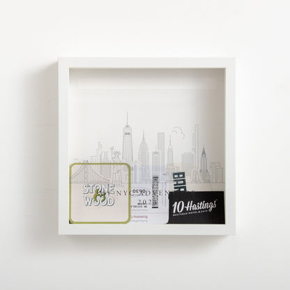 New York City skyline memory box frame