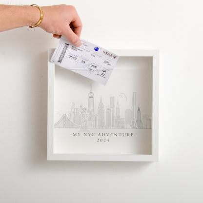 New York City skyline memory box frame