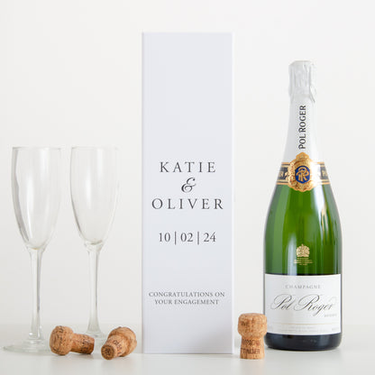 Personalised engagement white bottle box