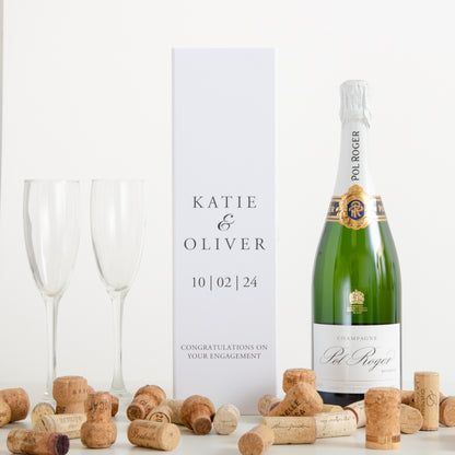 Personalised engagement white bottle box