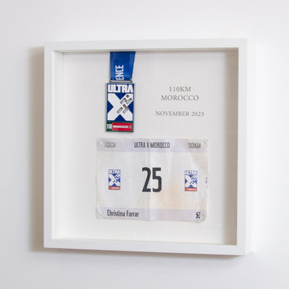 Personalised medal and bib display frame