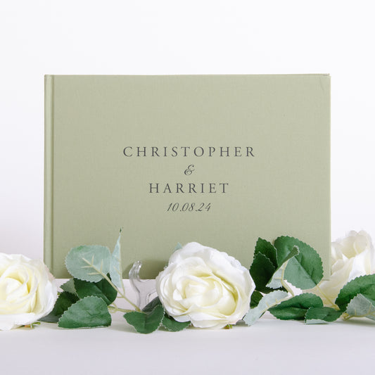 Personalised linen first names guest book