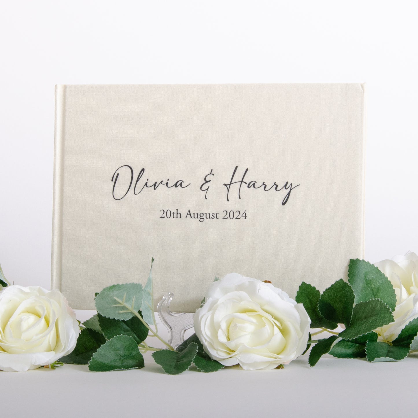 Personalised linen first names guest book