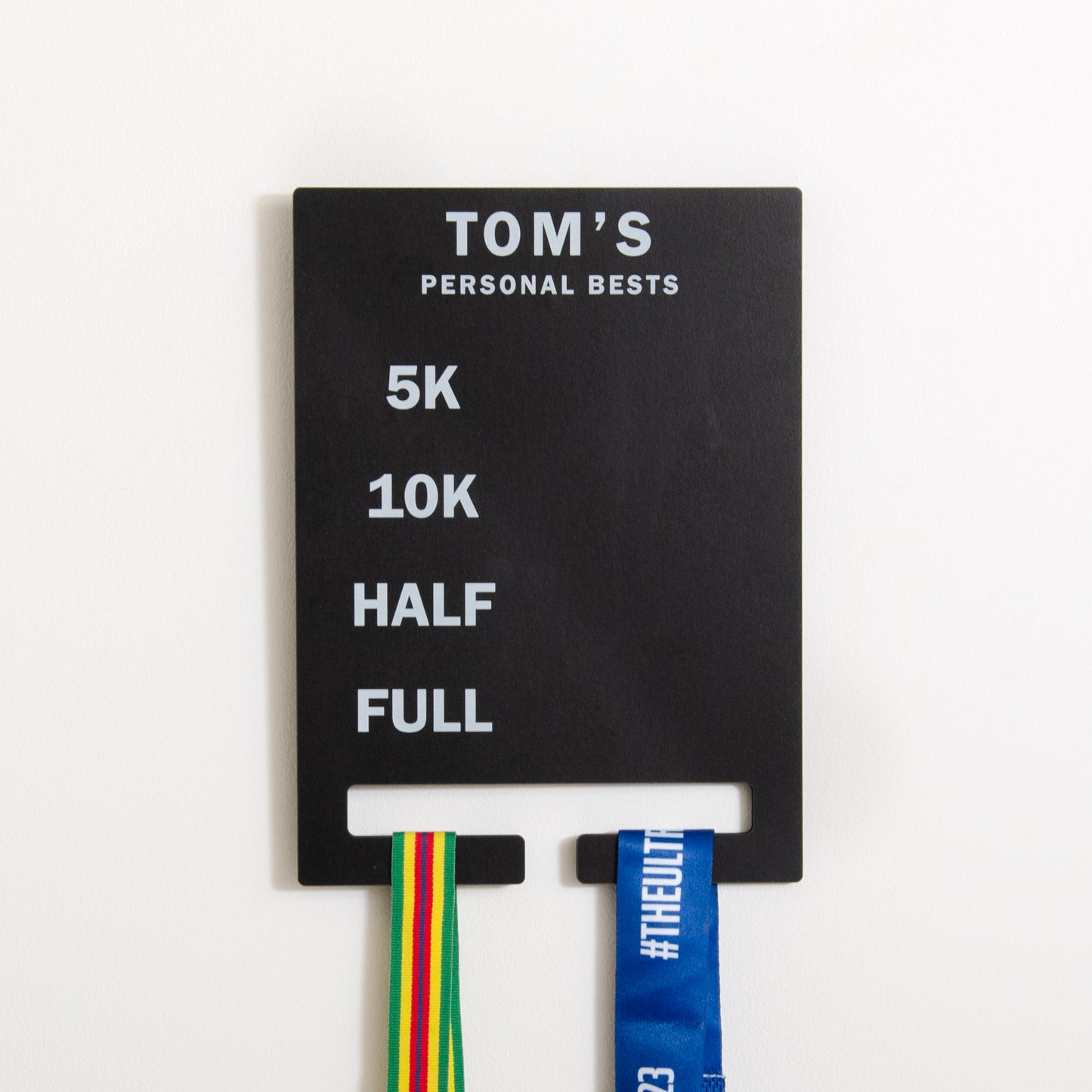 Personalised medal race time chalkboard