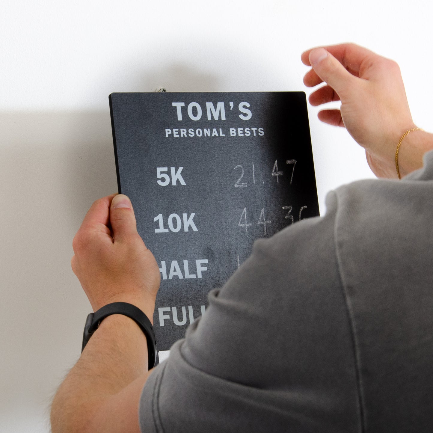 Personalised medal race time chalkboard