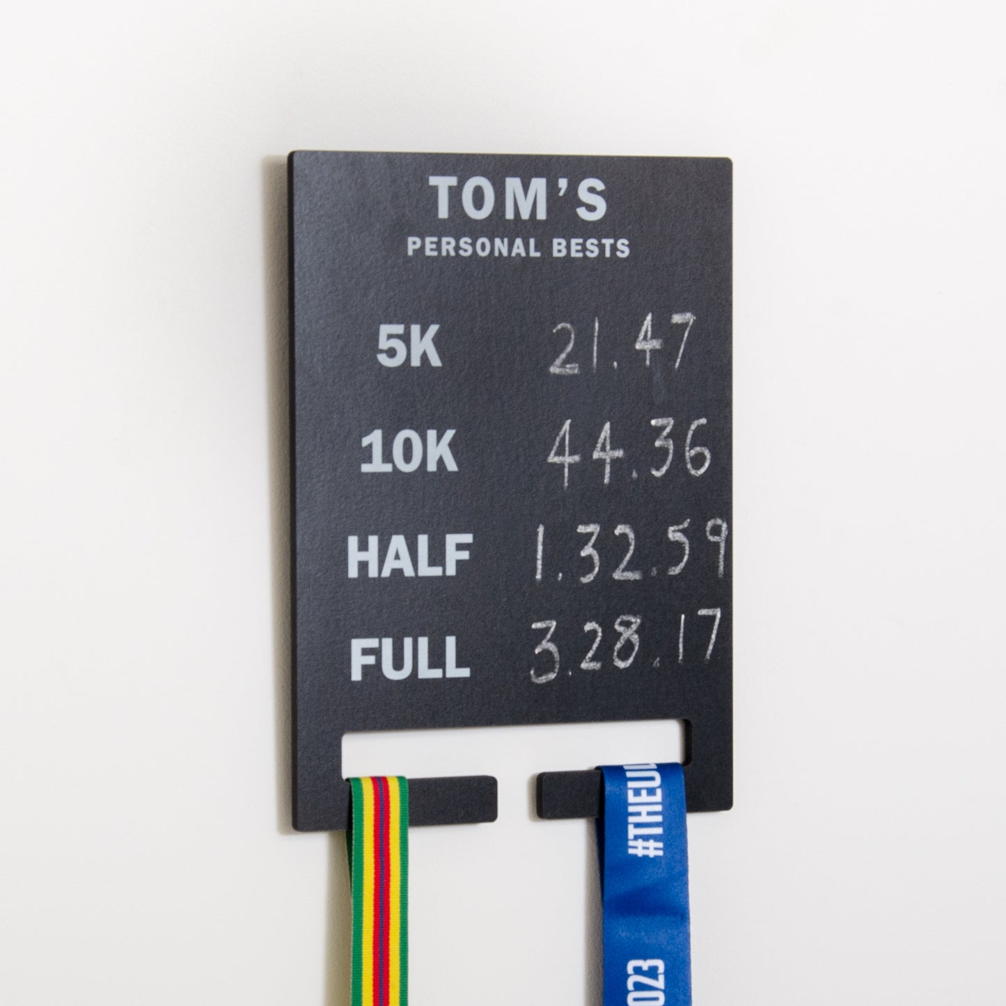 Personalised medal race time chalkboard