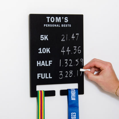 Personalised medal race time chalkboard