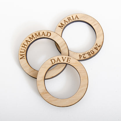 Personalised napkin rings