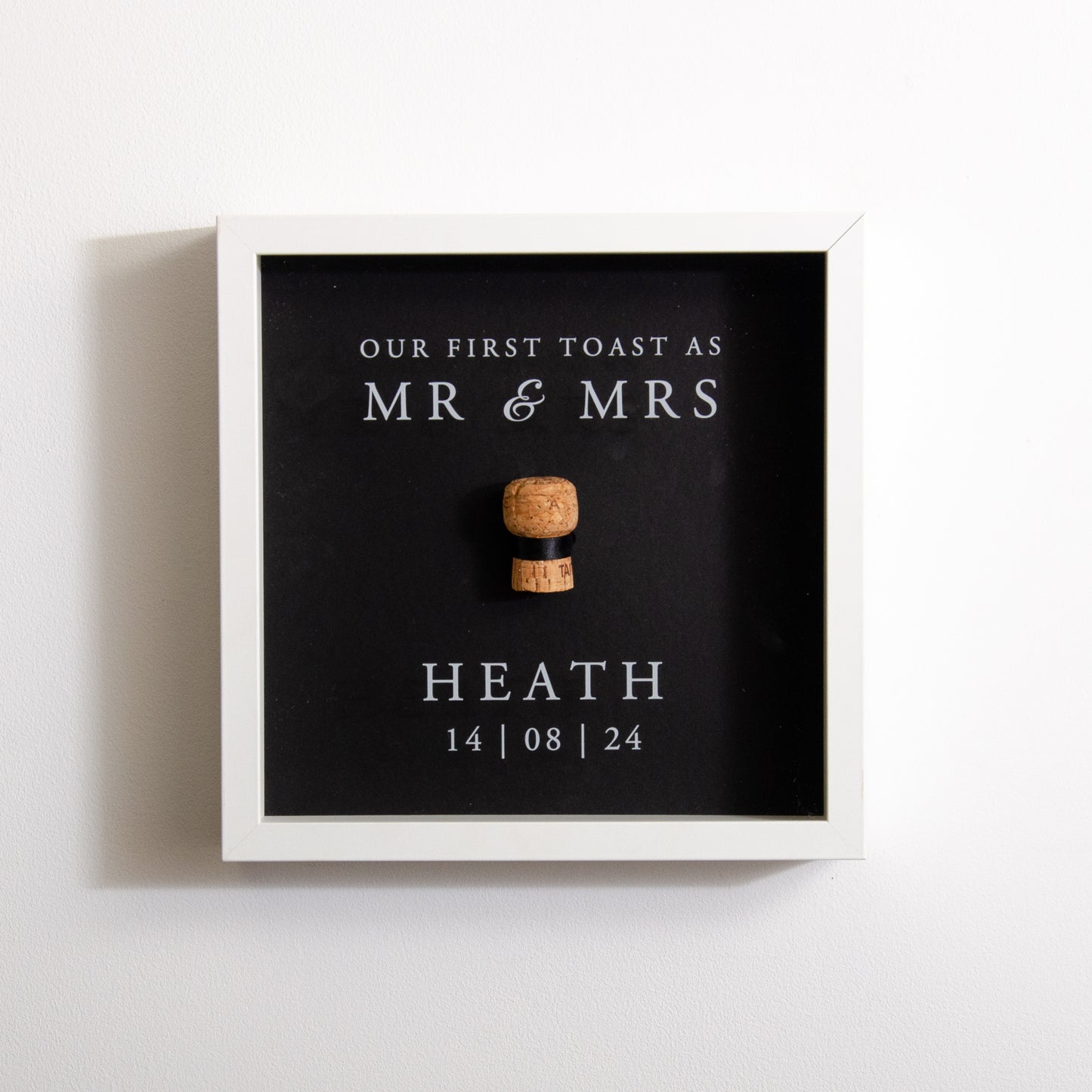 First toast cork saver memory box frame