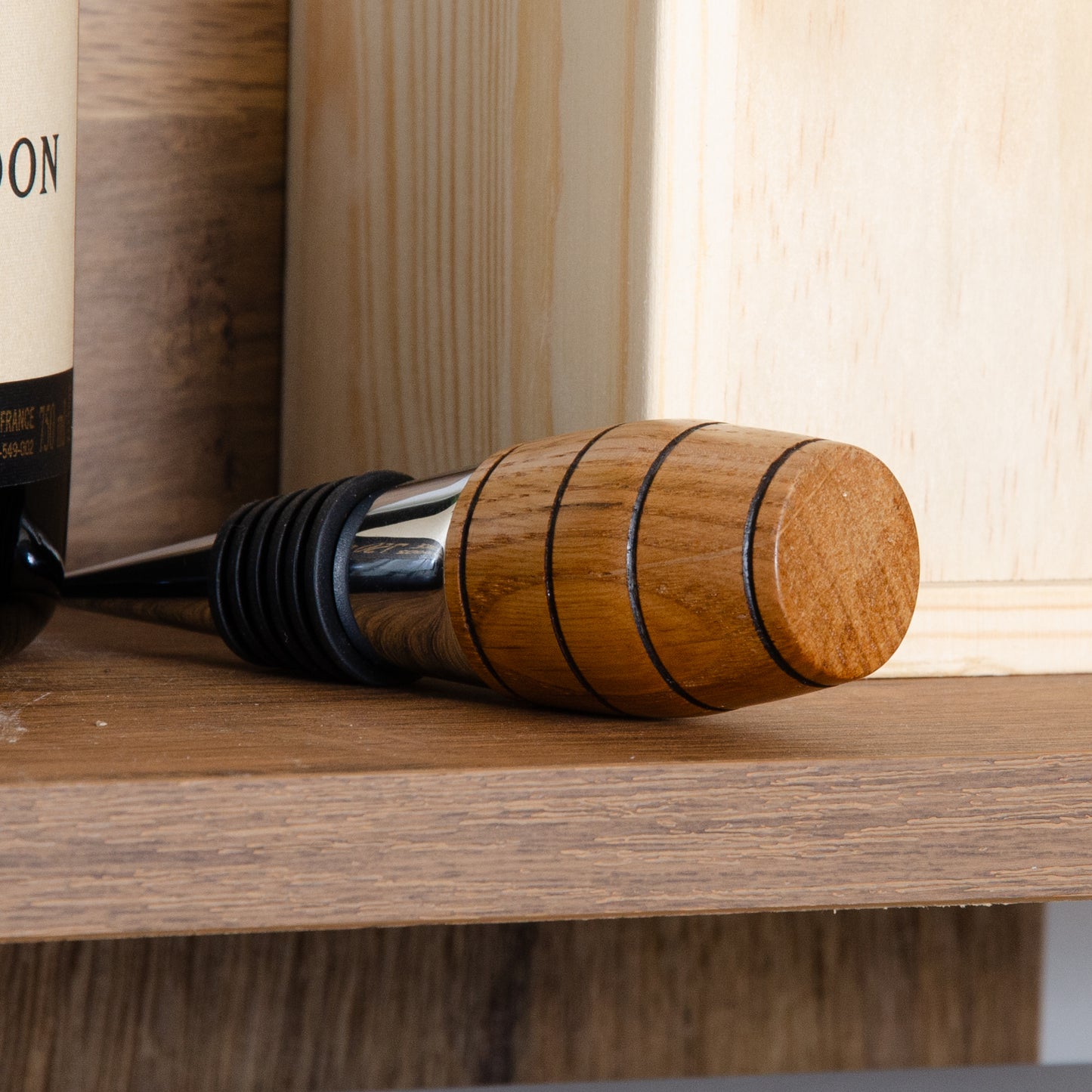 Wine barrel wood bottle stopper