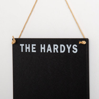 Personalised hanging chalkboard