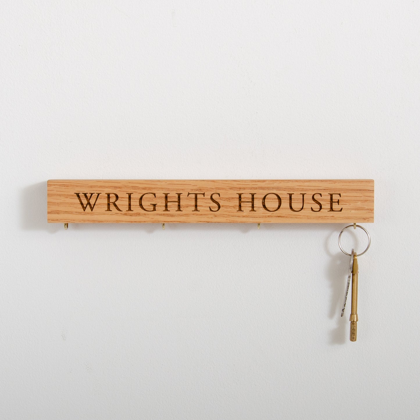 Personalised oak key ring holder