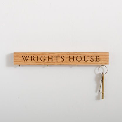 Personalised oak key ring holder