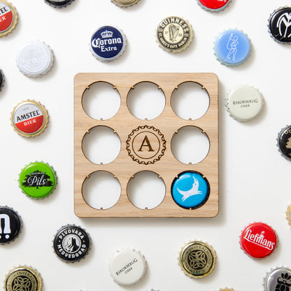 Personalised initial beer cap coaster