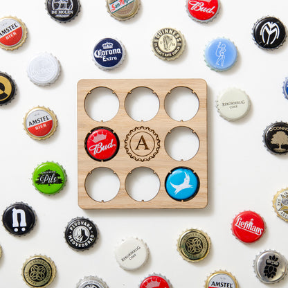 Personalised initial beer cap coaster