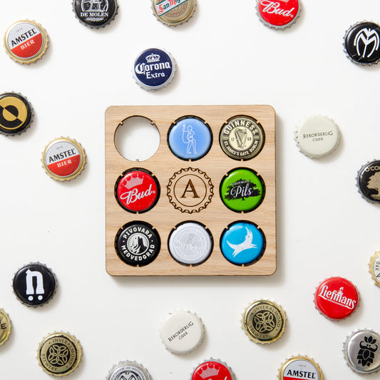 Personalised initial beer cap coaster