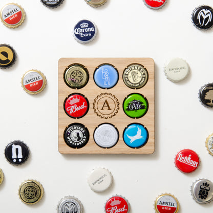 Personalised initial beer cap coaster