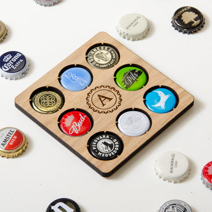 Personalised initial beer cap coaster