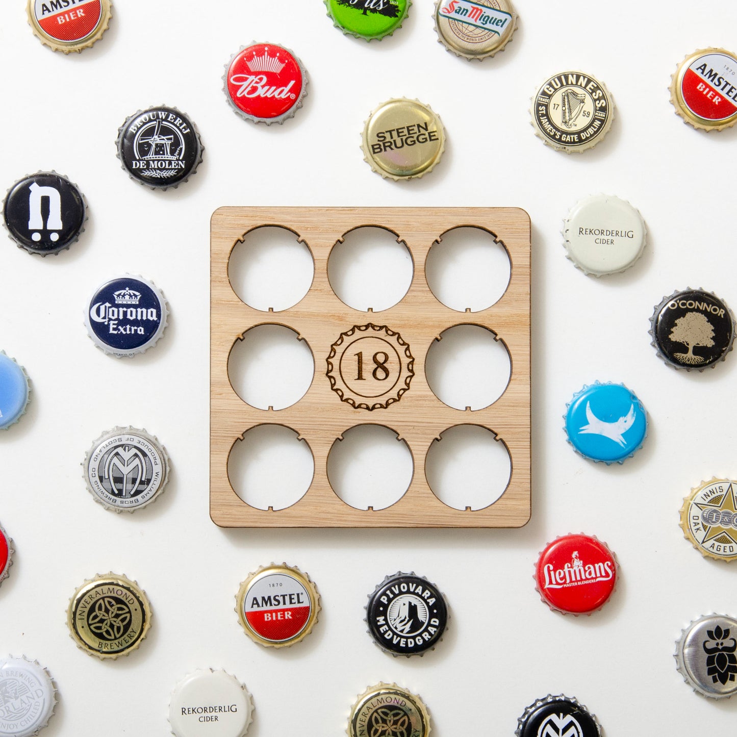 Personalised number beer cap coaster