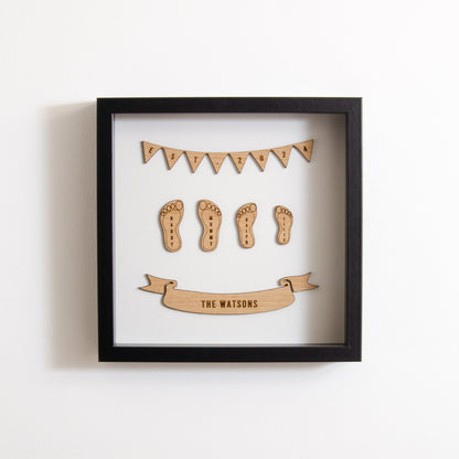 Personalised family foot print frame