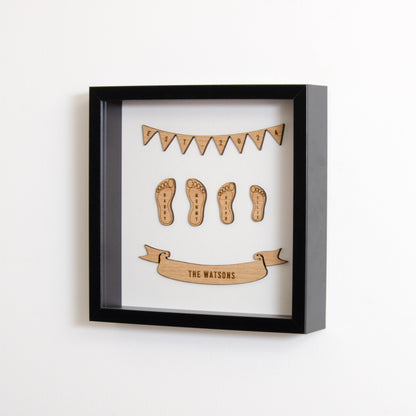 Personalised family foot print frame