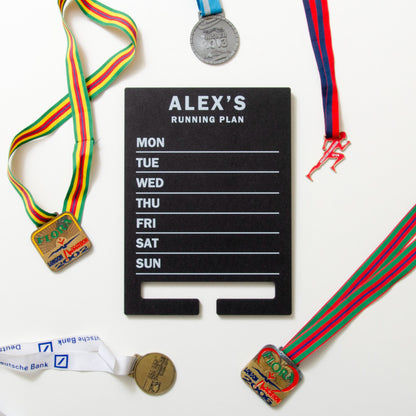 NEW! Personalised medal and training plan chalkboard